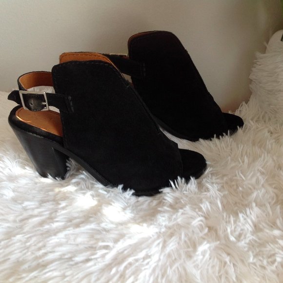 New Frye Courtney Sling Suede Open Toe Heels OfficeCore Summer - Picture 6 of 9